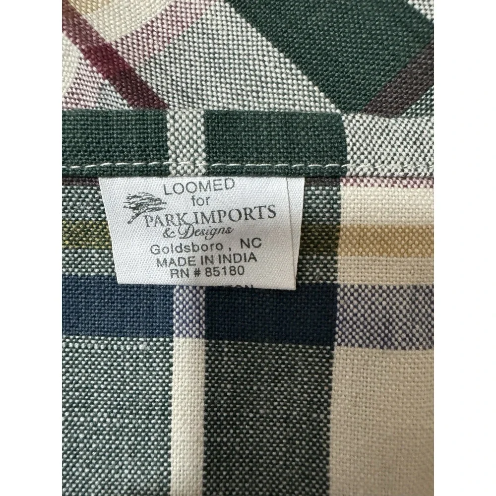 PARK Imports &‎ Design Napkins Jewel Tone PLAID 100% COTTON 18